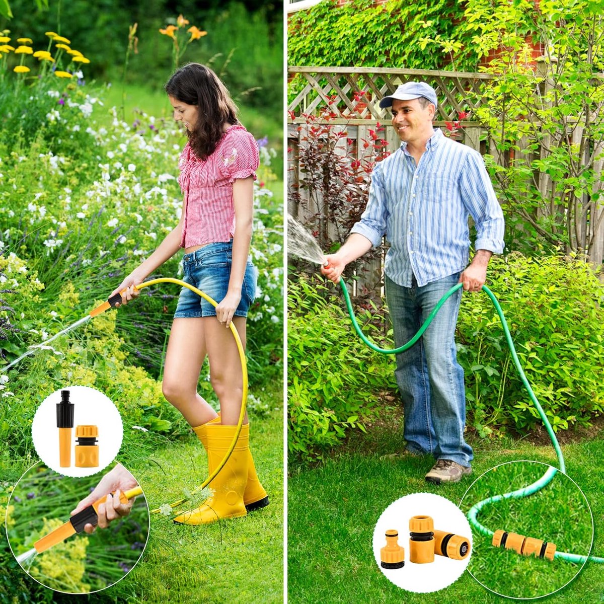 15 Pcs Tuinslang Connector - Tuin Slang Aansluiting - 1/2 Inch - Gardena Connector - Slang Fitting Set voor Tuin en Thuis Waterkraan – foto 2
