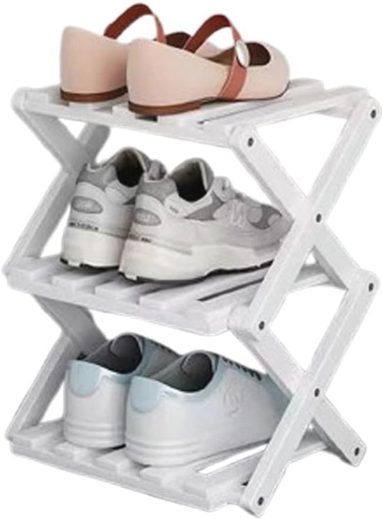 XZXWZX Schoenenrek, opvouwbaar rek van bamboe voor schoenen, entreeplank, kast, slaapkamer, hal, natuurlijk, functioneel, multifunctioneel (bruin), 7 lagen
