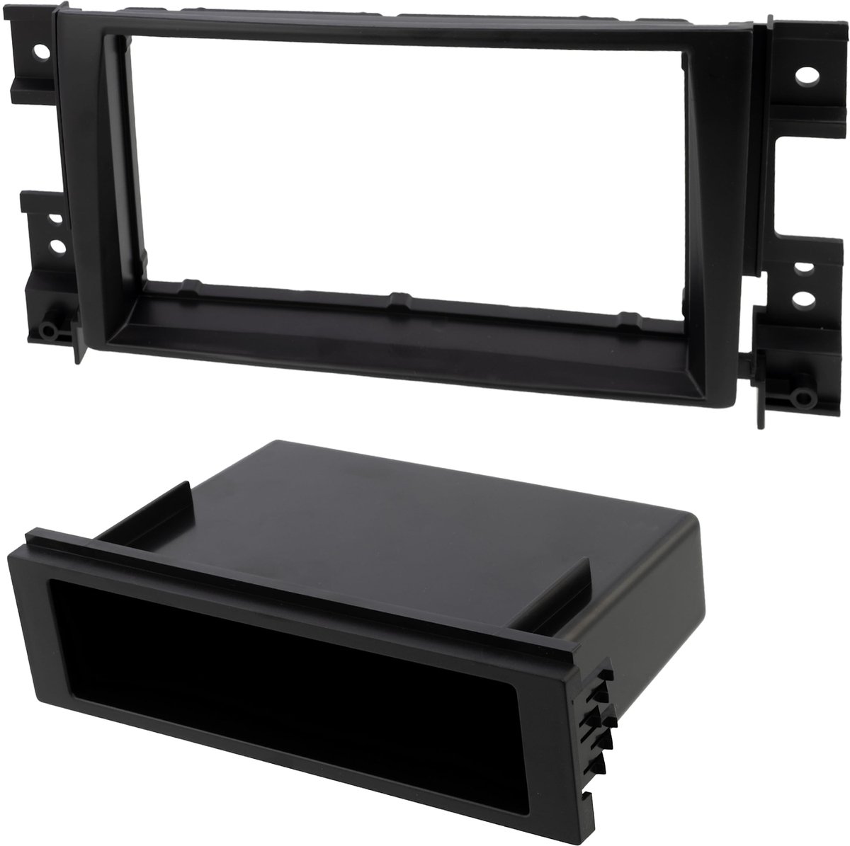 C11624 Frame/faceplate/2 ISOadapter voor autoradio kunststof compatibel met Suzuki Grand Vitara 2005+