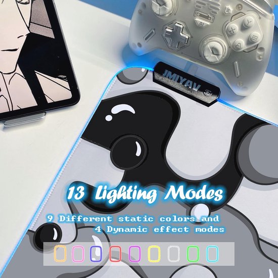 Grote RGB Gaming Muismat met LED Verlichting en Antislip Ondergrond — afbeelding 3