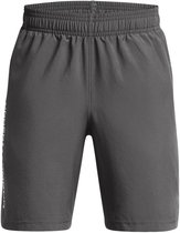 Under Armour UA Tech Woven Wordmark Short-GRY Jongens Sportbroek - Castlerock - Wit