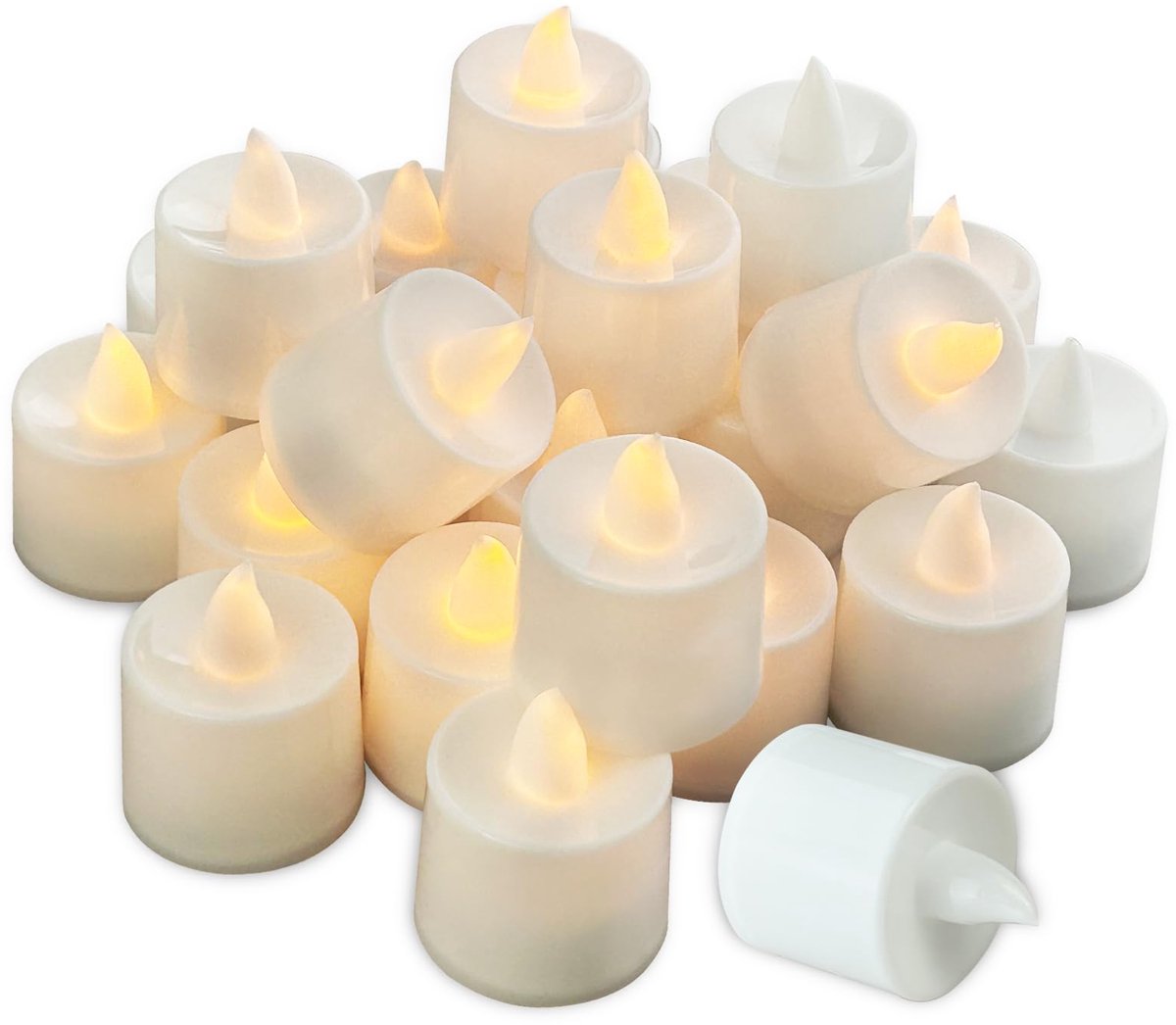 Unyqoos® Set van 24 vlamloze LED-theelichtjes met realistisch flikkerend effect