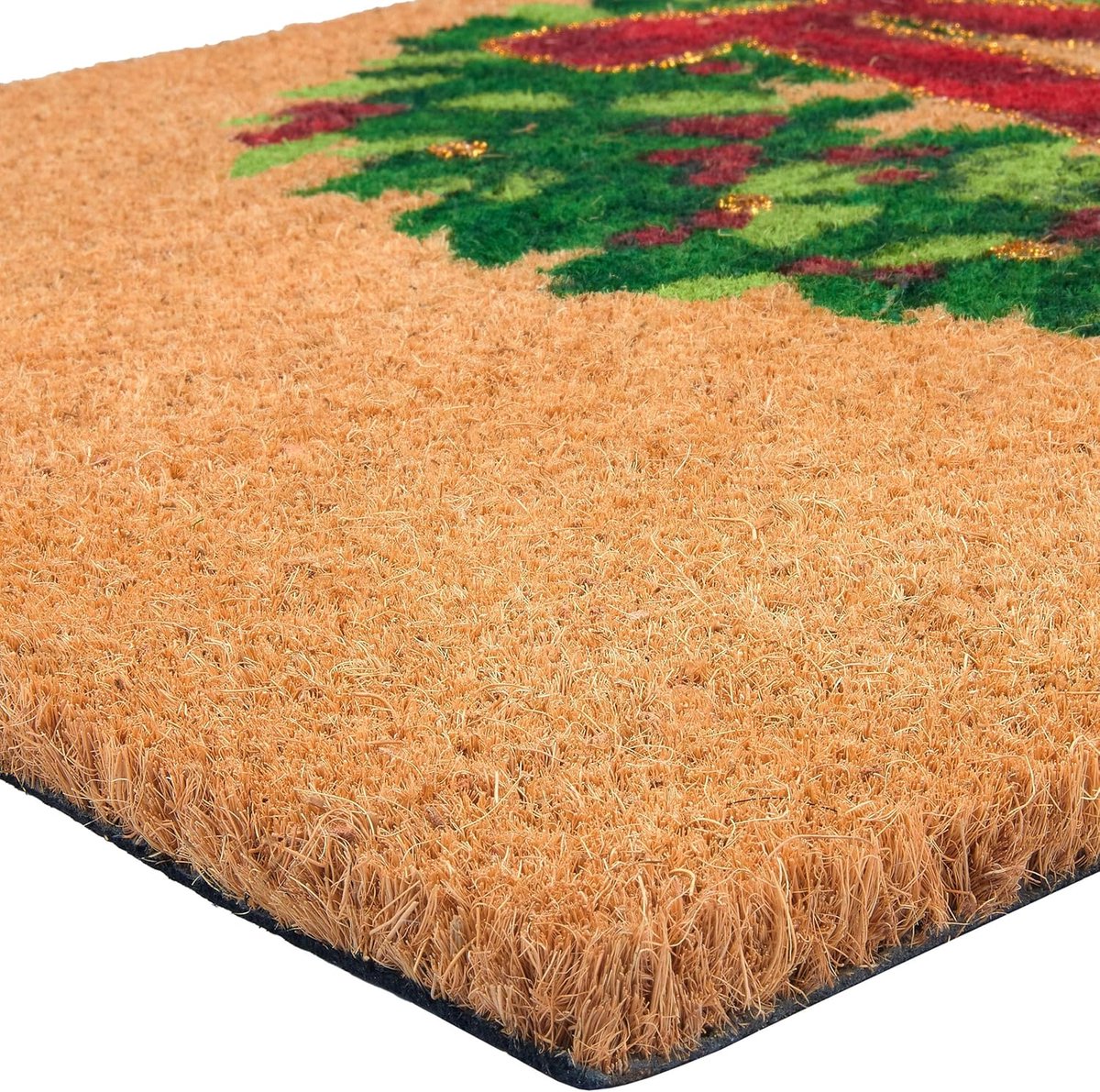 BRUBAKER Kerst Deurmat voor Buiten en Binnen - Kerstkrans met Strik - 45 x 75 cm Inkommat van 100% Kokos - Waterbestendig, Vuilafstotend en Slipvast - Ideaal voor de Voordeur, Tuin en Terras – foto 6