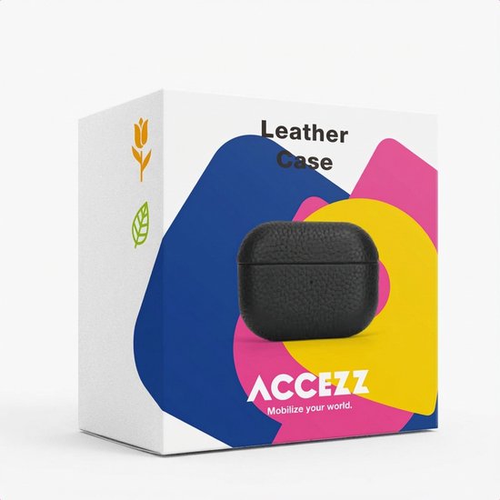 Étui en cuir véritable Accezz - Étui pour AirPods 4 - Cognac