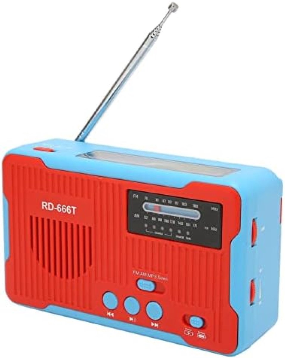 Draagbare noodradio met zonne-energie en handmatige oplaadfunctie