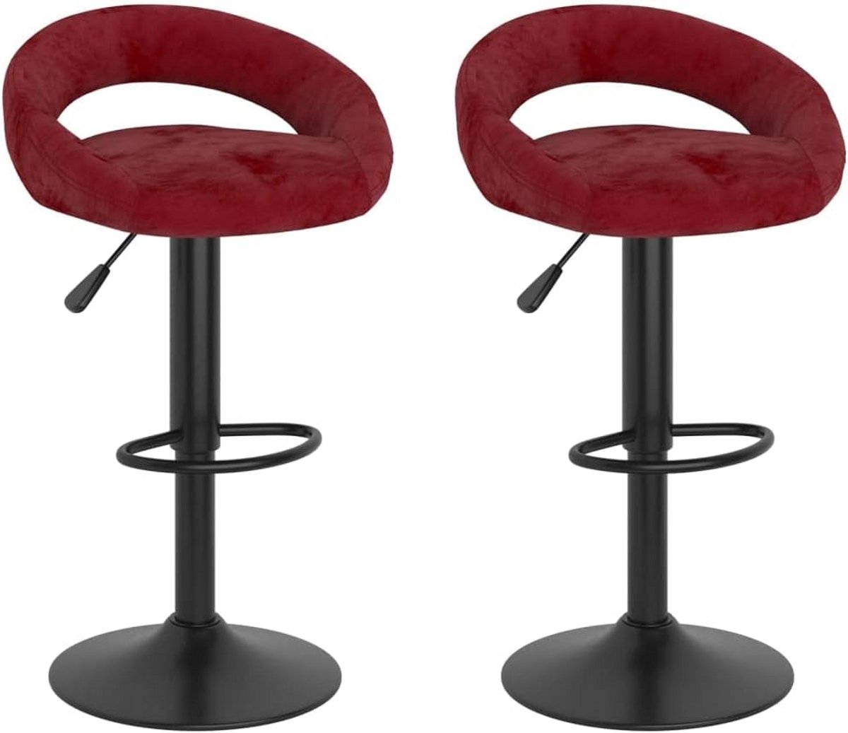 Set van 2 Fluwelen Barkrukken - Hoog & Comfortabel voor Keuken of Bar