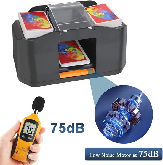 Mélangeur De Cartes Automatique – Batterie 2000mAh, USB-C, Silencieux 55dB, Mélange En 1,5s, Jusqu’à 2 Jeux
