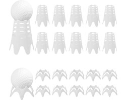 20 stuks golftees, plastic golfsimulator tees, oefengolftees, binnen- en buitengolfmatten, tees, golftrainingsaccessoires voor thuis, buiten, wintergras (10 hoog + 10 kort)