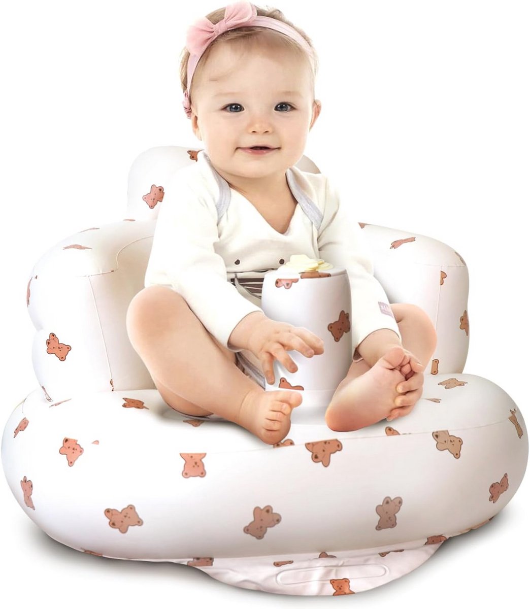Opblaasbare Babystoel - Verstelbare Zithulp voor Baby's van 3-36 Maanden - Draagbare Sofa met Ingebouwde Luchtpomp