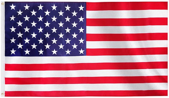 Vlag VS - Verenigde staten - 90x150 cm - Flag USA - United States - Amerikaanse vlag - Met ophangringen - Jonyx