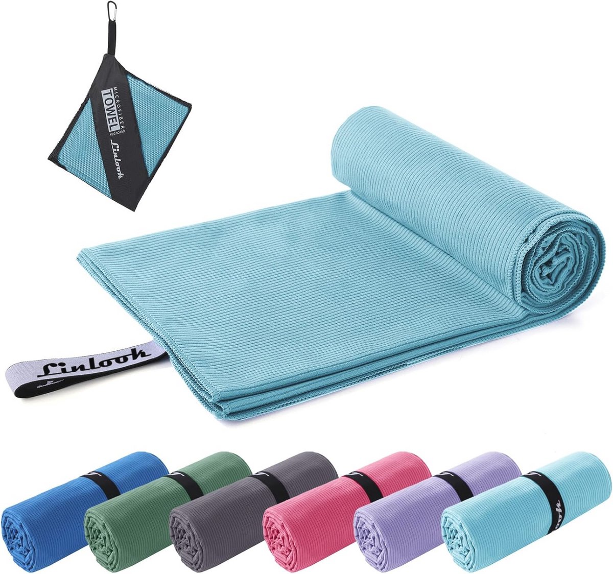 Grote Microvezel Sneldrogende Handdoek 180 x 80 cm - Perfect voor Sport, Reizen, Yoga en Kamperen - Blauw