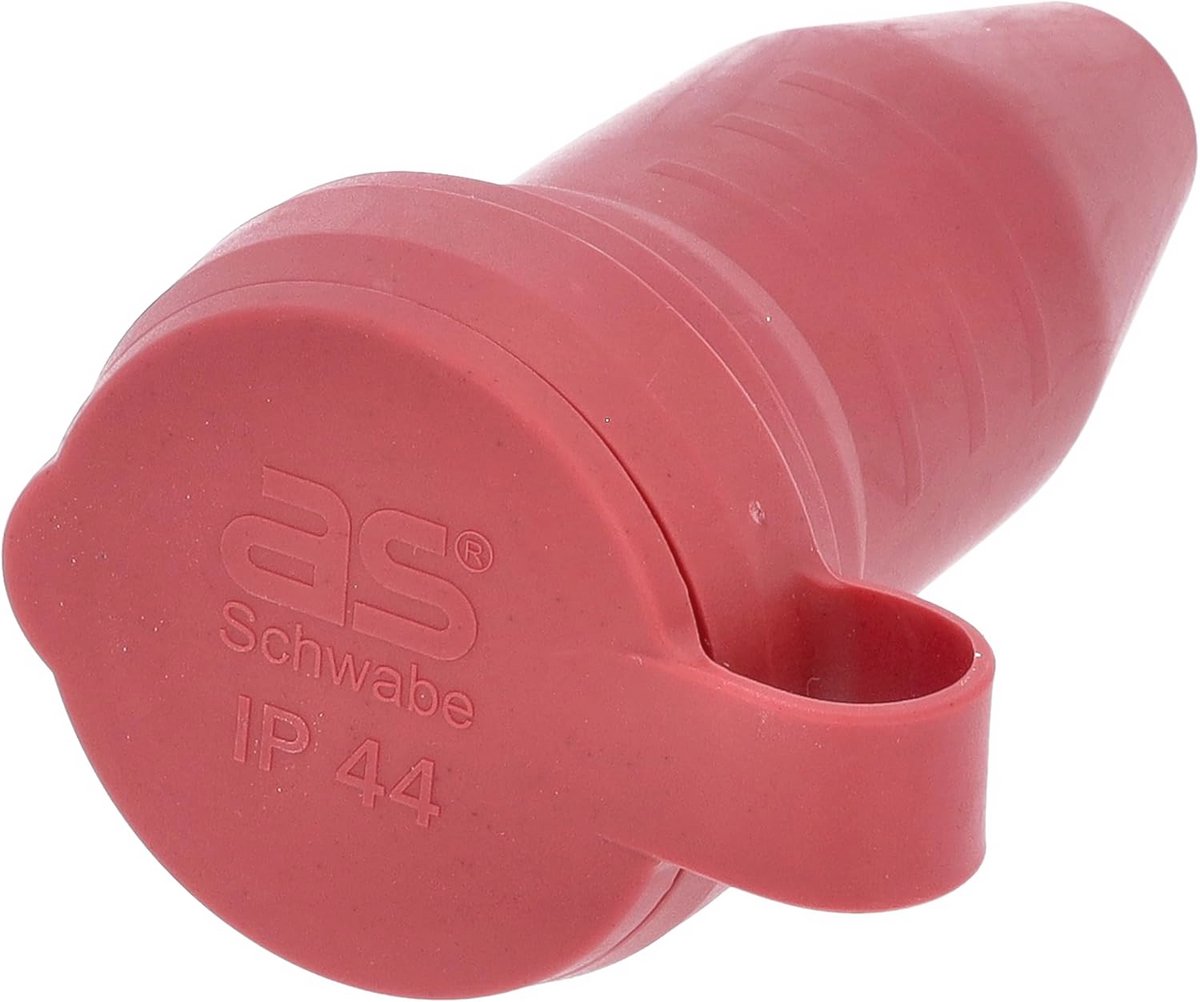 Veilige contactkoppeling rood - voor kabels tot 2.5 mm² - rubberen koppeling voor buitengebruik - 230V / 16A - IP44
