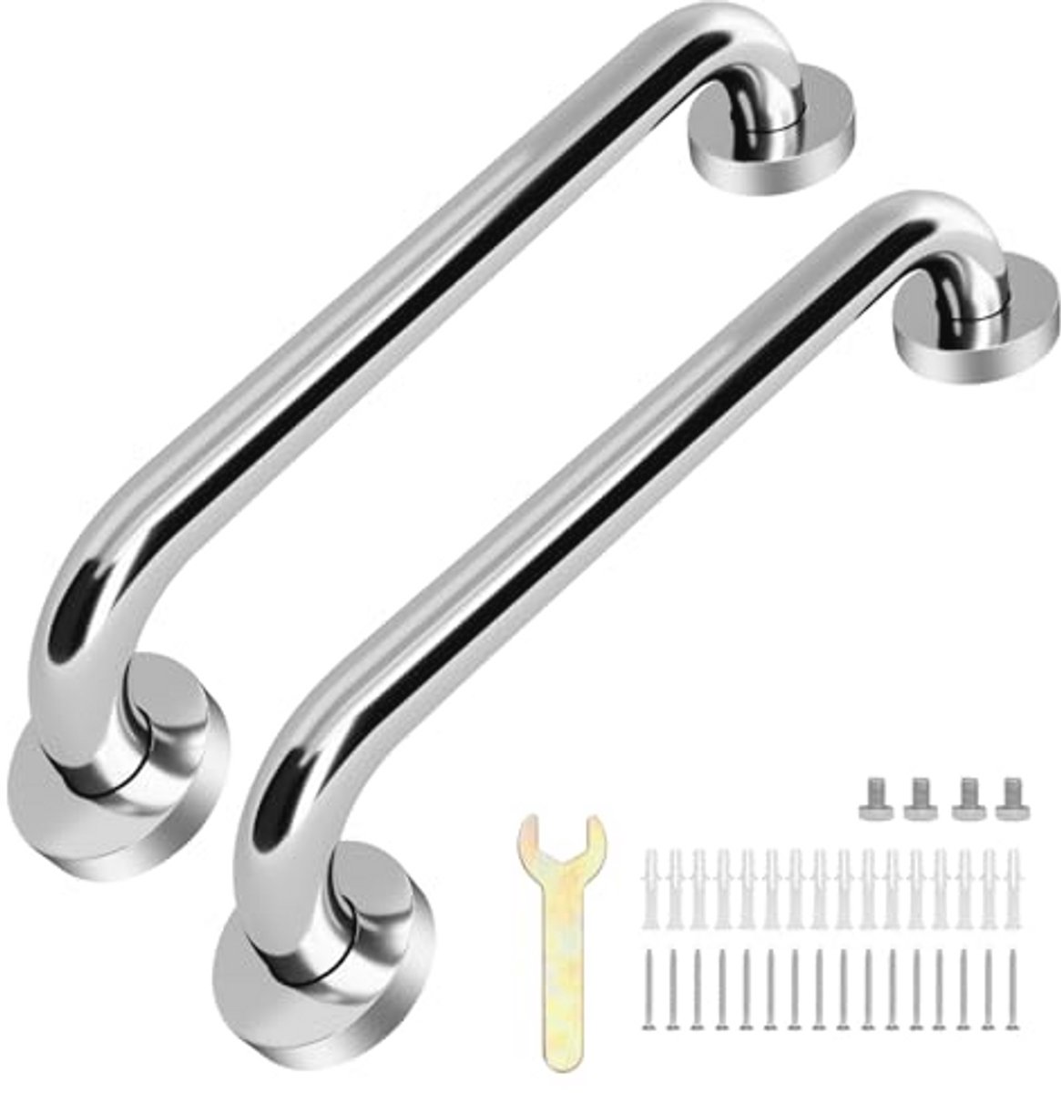 Set van 2 douchezorggrepen 30 cm - Roestvrijstalen veiligheidssteun voor senioren en gehandicapten
