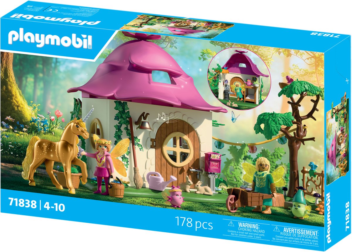 PLAYMOBIL Magische Eenhoorns - Feeënhuis met gouden eenhoorn en stal - Met oplichtende slinger voor magische nachten - 71838 — afbeelding 10