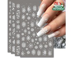 Elysee Beauty - Kerst nagelstickers - 4 vellen - Zelfklevende nageldecoratie - Sneeuw stickers - Nail art tools for DIY manicure - Christmas with snow and reindeer stickers