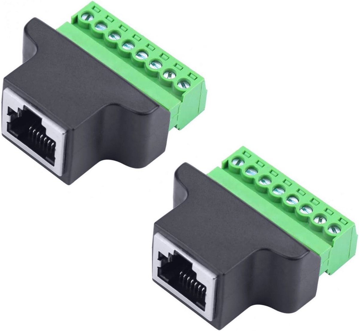 RJ45 Female Jack naar 8-Pin Terminal Connector - Ethernet Netwerk Verbinder voor Reparatie en Probleemoplossing