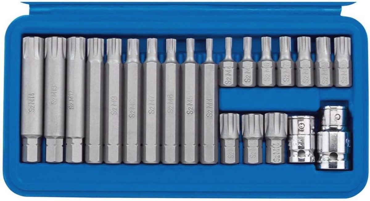 22-delige Vierkante Drive Ribe Socket en Bit Set