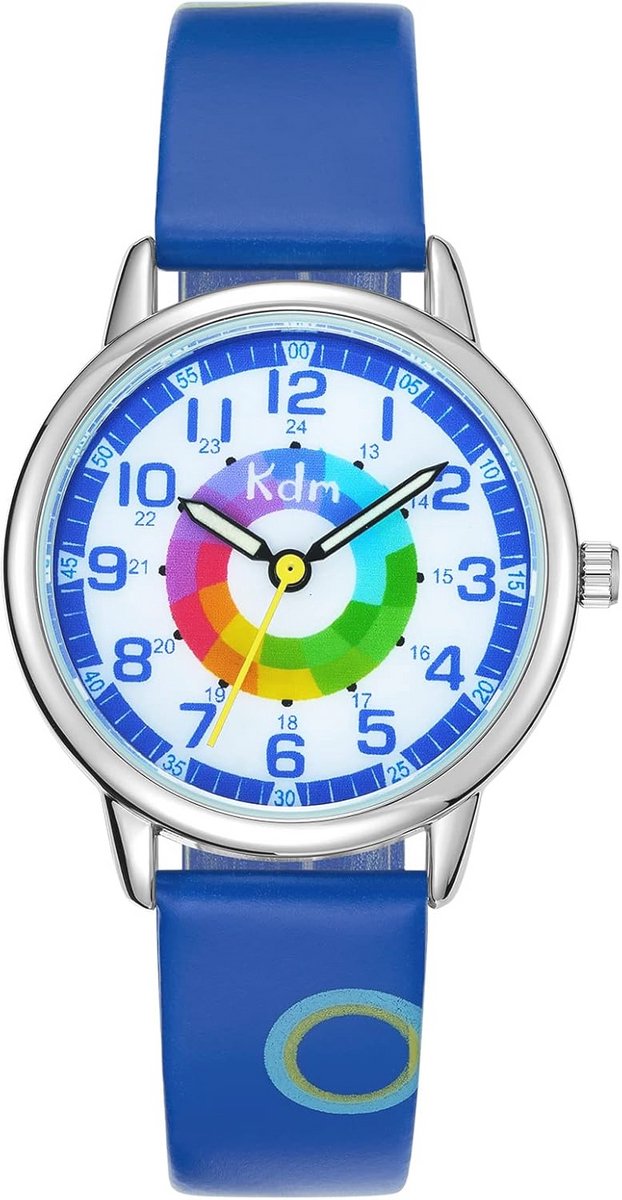 Waterdicht kinderhorloge met leren band en 3D-sterrenontwerp