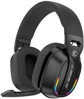 Ntech - Gaming Headset met Microfoon en RGB Light Zwart - koptelefoon draadloos - Draadloze Game Headset 2.4GHz, USB C Geschikt voor PS4, Xbox One, Xbox Series, PC en Nintendo Switch 2 - Bluetooth Gaming Headsets