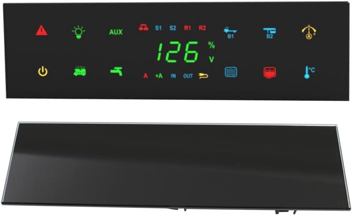 Bedieningspaneel voor Camper, Caravan en Boot - Zwart Glas met Touch Sensor
