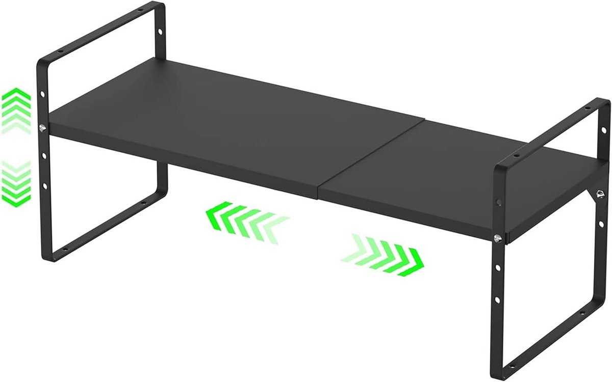 Uitbreidbare keukenkast opbergplank - Stapelbare metalen voorraadkast organizer