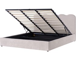 BELIANI NANTERRE - Bed met opbergruimte - Taupe - 180 x 200 cm - Stof