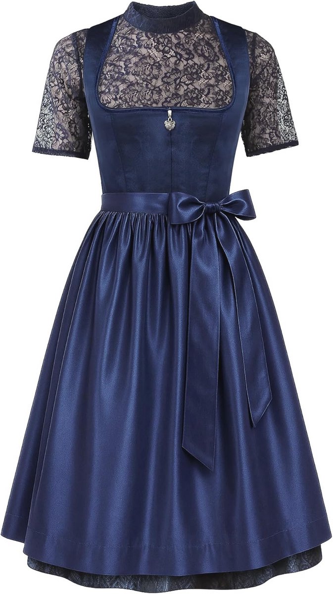 Traditionele dames dirndl jurk voor Oktoberfest - Driedelige outfit in blauw