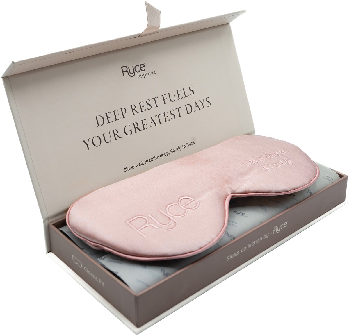 Bol.com Ryce® Zijden Slaapmasker - Oogmasker - Vrouwen & Mannen - Cadeau - Roze aanbieding