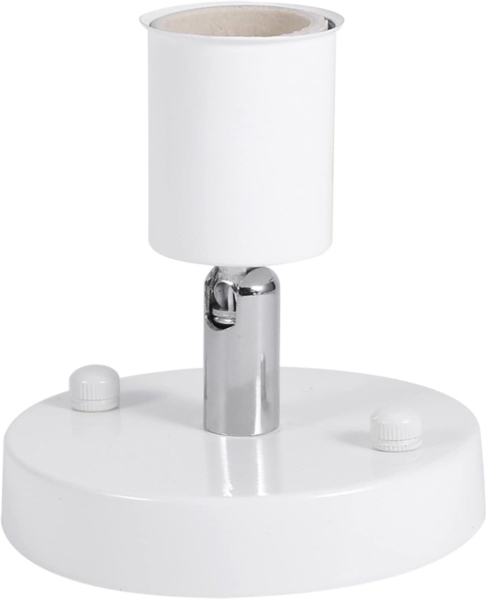 Lamp Holder - E27 Modern Vintage - Ceiling Light - 180° Rotatable - Wall Lamp Socket (White)