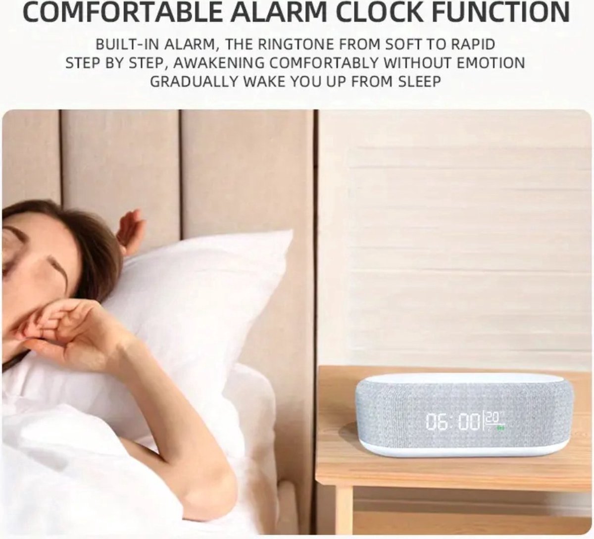Draadloze Oplader met Wekker, Thermometer, LED-display en Nachtlampje – Alles-in-één Oplossing voor jouw Nachtkastje van FluxGoods — cadeau in Wonen & Interieur - foto 4