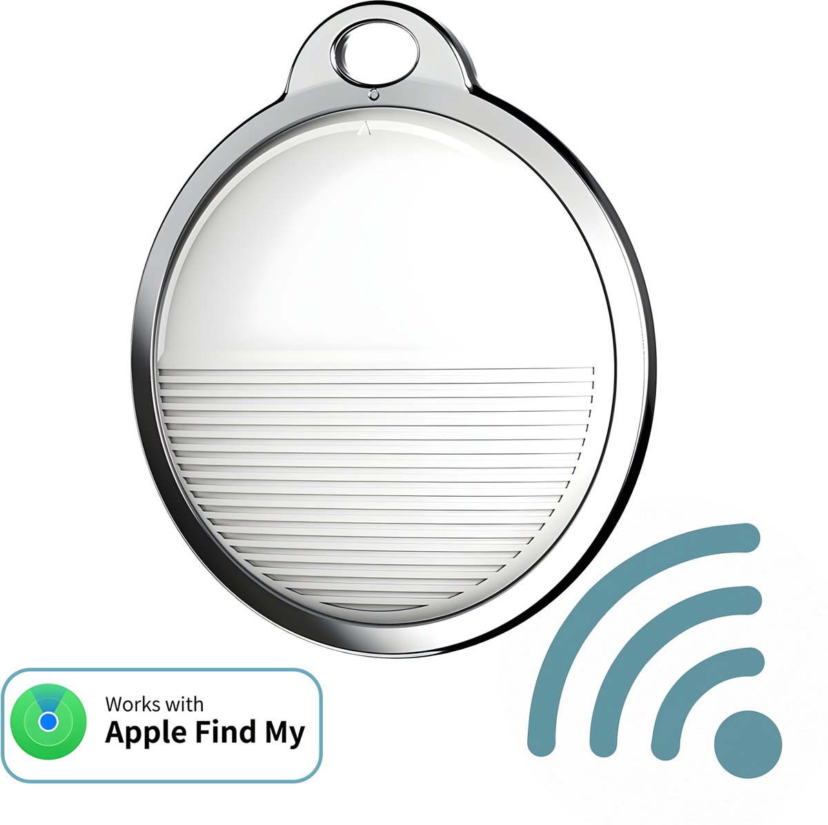 JustValue Bluetooth Tracker - Werkt met Apple Find My / Zoek Mijn - met Sleutelhanger - Smart Finder GPS Tag - Geschikt voor iPhone - Wit