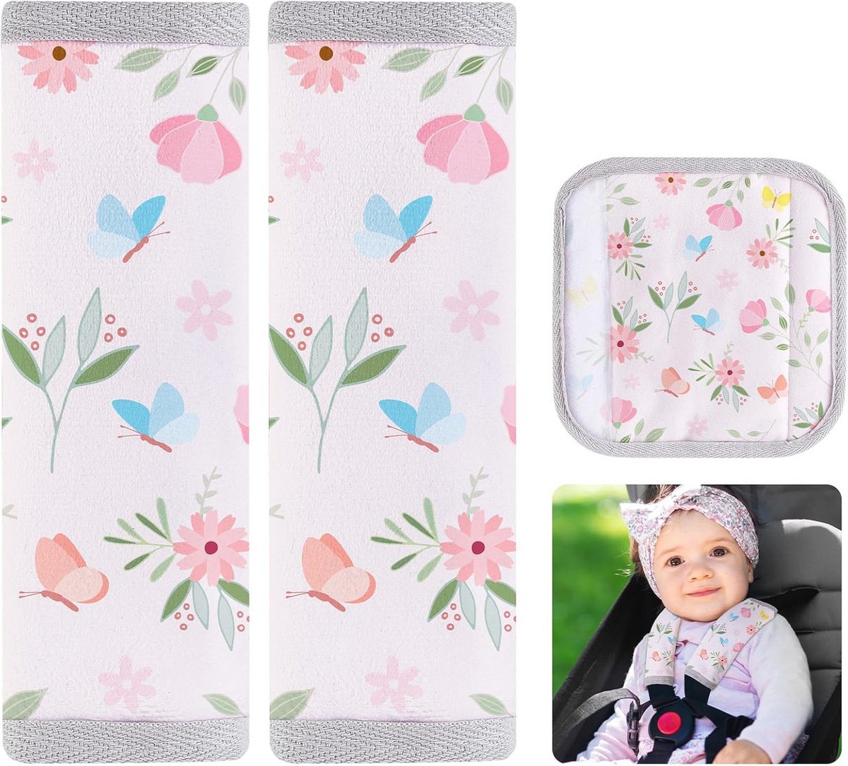 Veiligheidsgordel Pad voor Baby's - 2 Stuks Autogordelkussen en Schouderpads