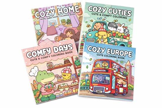 Foto: Kimdo cozy coloring book 4 kleurboeken volwassenen europe cute kleurboek