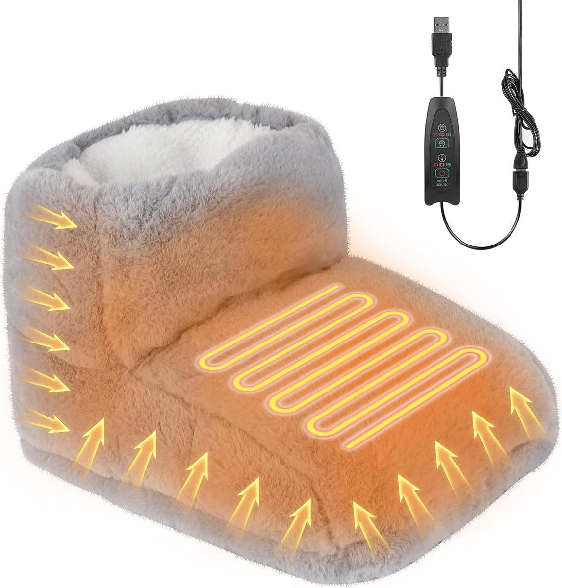Elektrische Voetenwarmer - Voetverwarming - Winterse Warmte - 3 Temperatuurstanden - 25x30x25 cm - Grijs