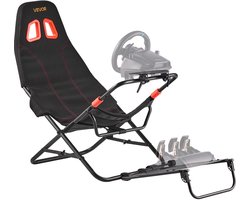 VEVOR Stuurwielstandaard, Opvouwbare en Verstelbare Cockpit voor Racesimulator, 620 mm Breed, Compatibel met Logitech G923/G920/G29, Thrustmaster T248p, Fanatec, Hori, Mad Catz, Zwart