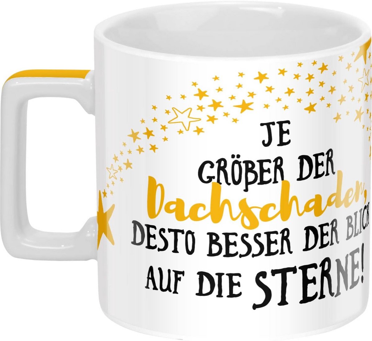 Gele Porseleinen Mok met Sterrenmotief 45 cl