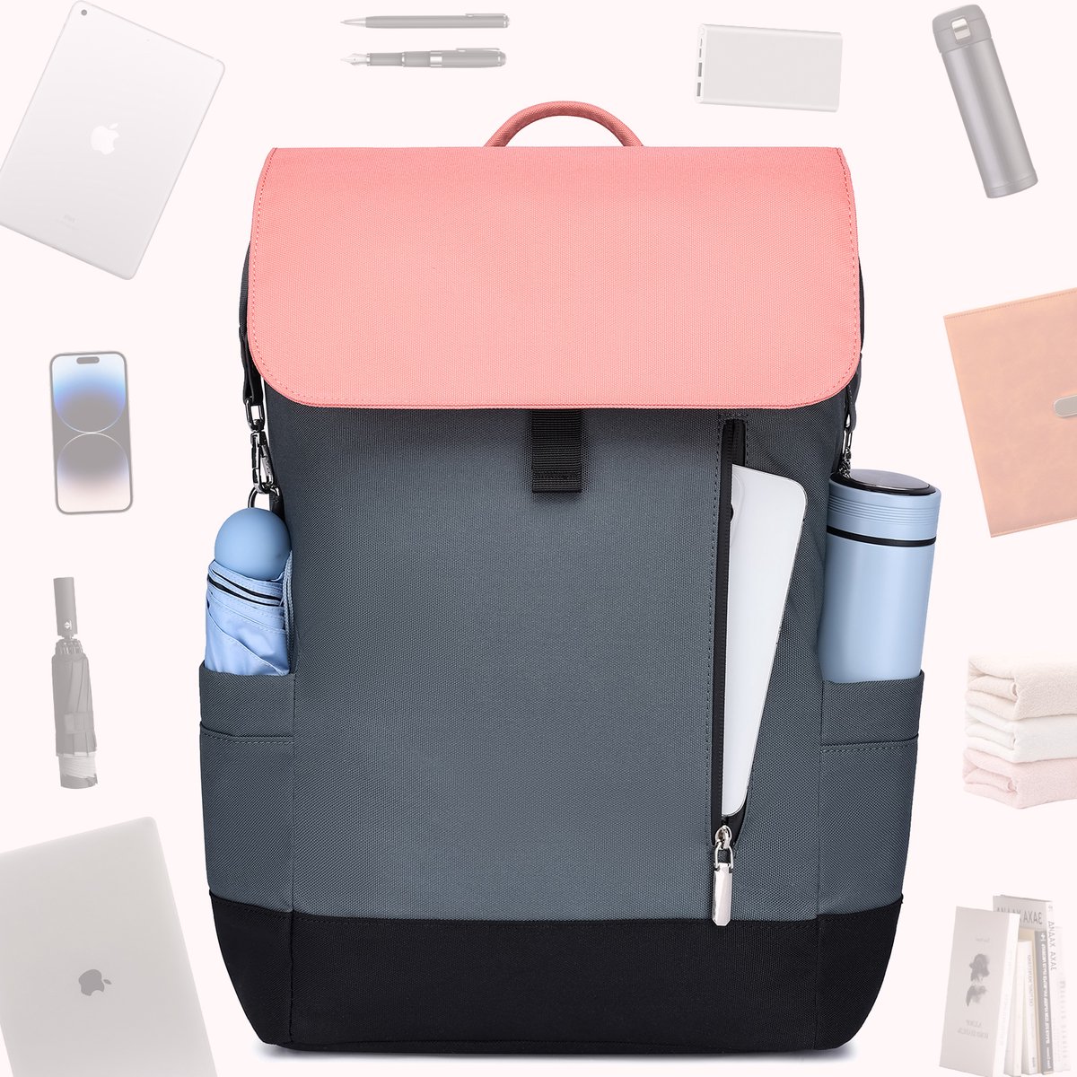 MODFU Dames Laptop Rugzak & Backpack – Lichtgewicht – Anti-diefstalontwerp met Borstband – Comfortabel voor Werk, School & Outdoor – Polyester & Nylon – foto 5