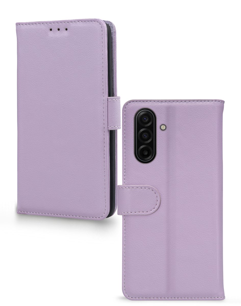Mobilize Telefoonhoesje geschikt voor Samsung Galaxy A17 Hoesje | Mobilize Premium Gelly Bookcase Portemonnee | Pasjeshouder voor 3 Pasjes | Telefoonhoesje voor Pinpas / OV Kaart / Rijbewijs - Paars