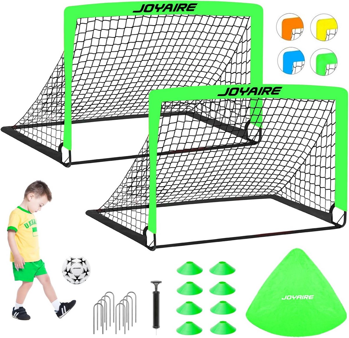 Voetbaldoel Set voor Kinderen met Bal en Kegels - Trainingsuitrusting voor de Achtertuin