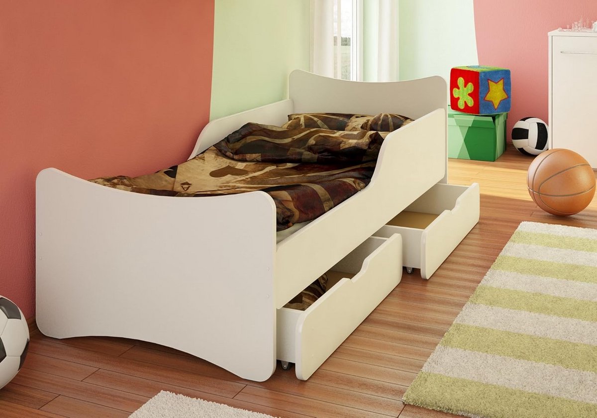 Kinderbed met Lade en Matras in Wit - Verkrijgbaar in 90x180