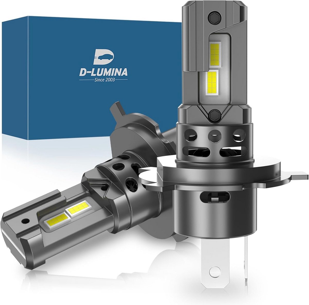 H4 LED Koplamp Lamp 100W 16000LM 6500K Canbus Vervanging Halogeen – Set van 2