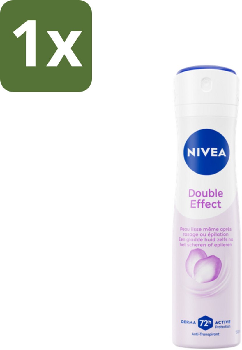 1 x NIVEA Deodorant Spray Double Effect 150 ml - NIVEA Deodorant Spray - 24 Uur Bescherming - Anti-transpirant - Okselverzorging - Scheren Gemakkelijker