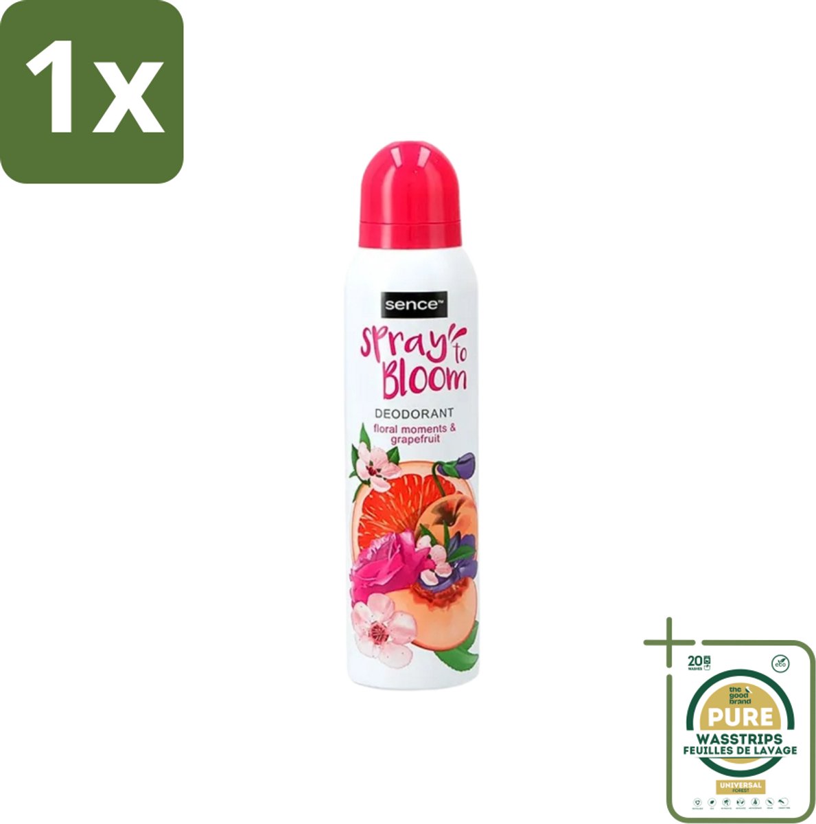 1 x Sence - Floral & Grapefruit - Deodorant - Fris & Fruitig - 150 ml- Sence Floral & Grapefruit Deodorant - Fruitige Deodorant - Deodorant Voor Dames - Geur Twilight Amber - Body-X Deodorant