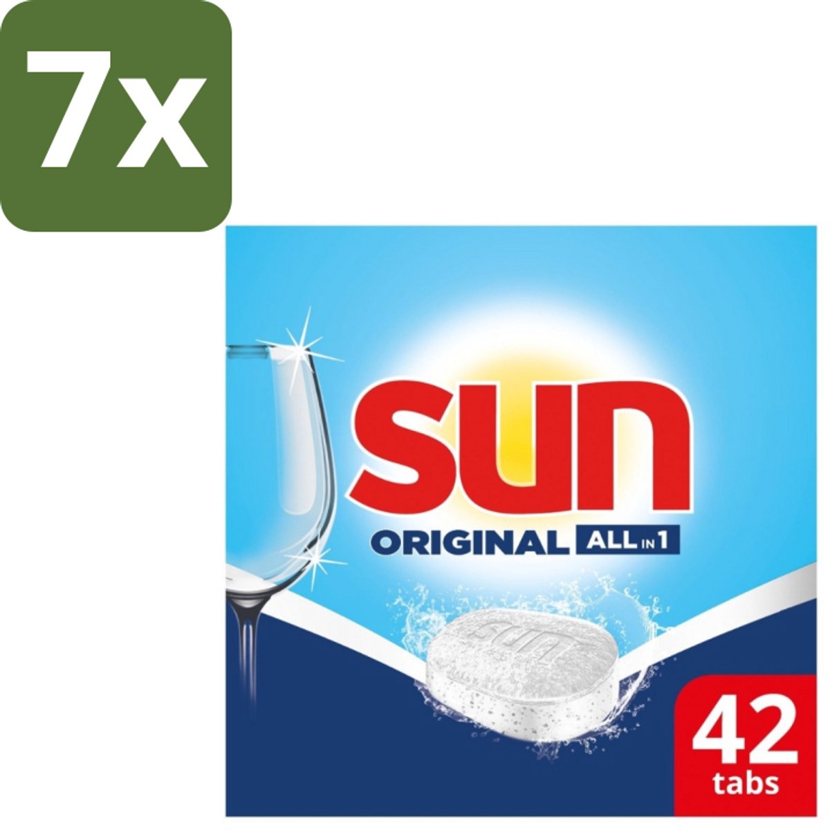 7 x Sun – Vaatwastabletten – Original – 42 tabletten - Vaatwastabletten - Vaatwasser - Reiniging - Vaatwastablet - Vaatwasser Tablet