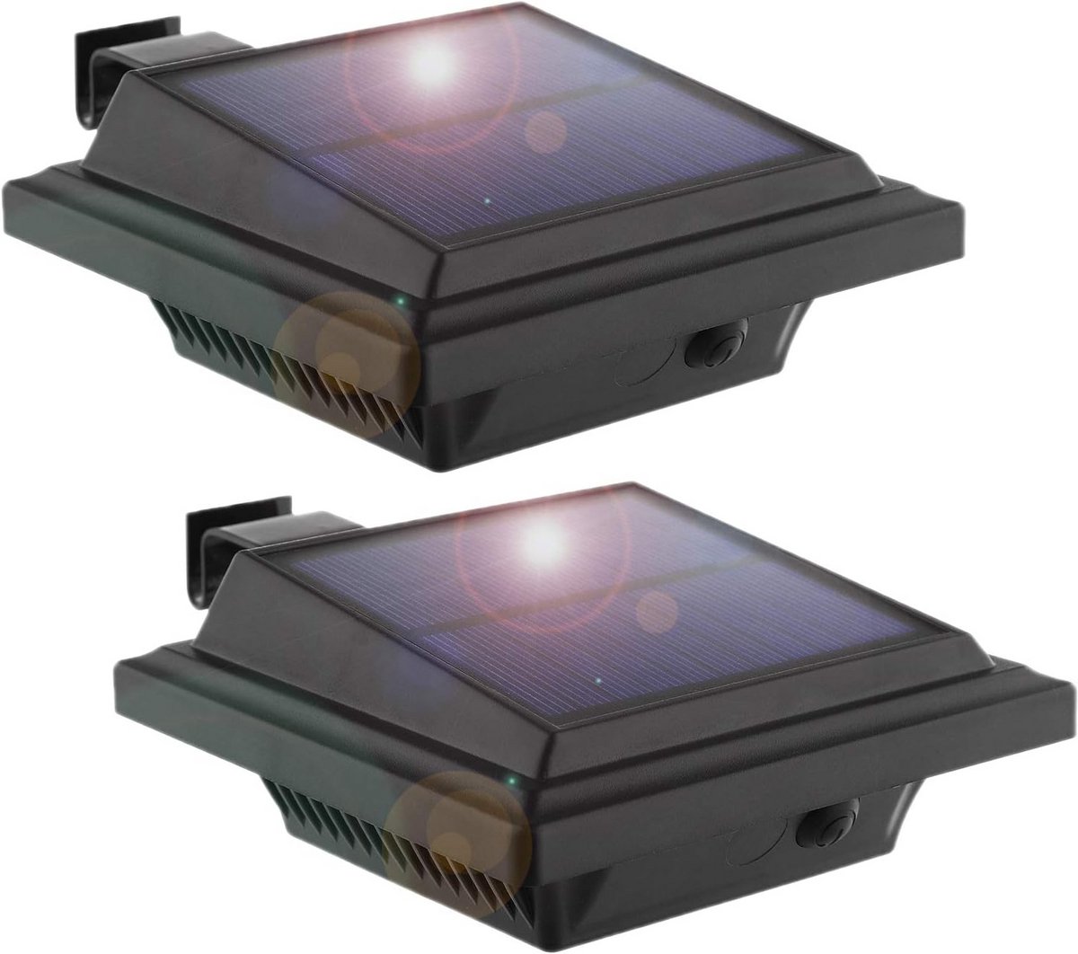 Set van 2 Solar LED Buitenlampen voor Dakgoot, Tuin en Pad met 25 LEDs Koel Wit