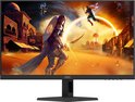 Monitor met een spelafbeelding: krijger met schild en zwaard, steden op de achtergrond.