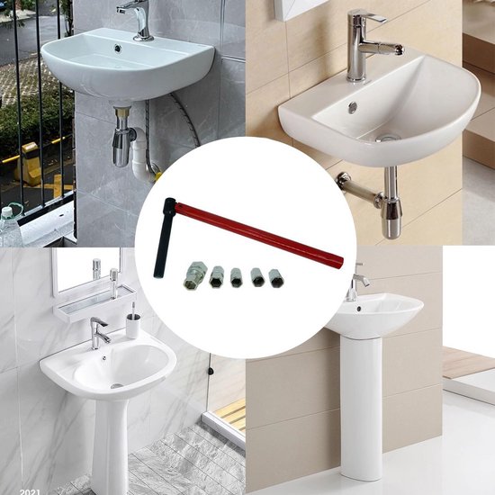 Wastafelsleutel, kraansleutel voor wastafel, installatiesleutel, kraan, buistang, multifunctioneel sanitair gereedschap voor toiletpot, wastafel, badkamer, keuken Wastafelsleutel, kraansleutel voor wastafel, installatiesleutel, kraan, buistang, multifunctioneel sanitair gereedschap voor toiletpot, wastafel, badkamer, keuken