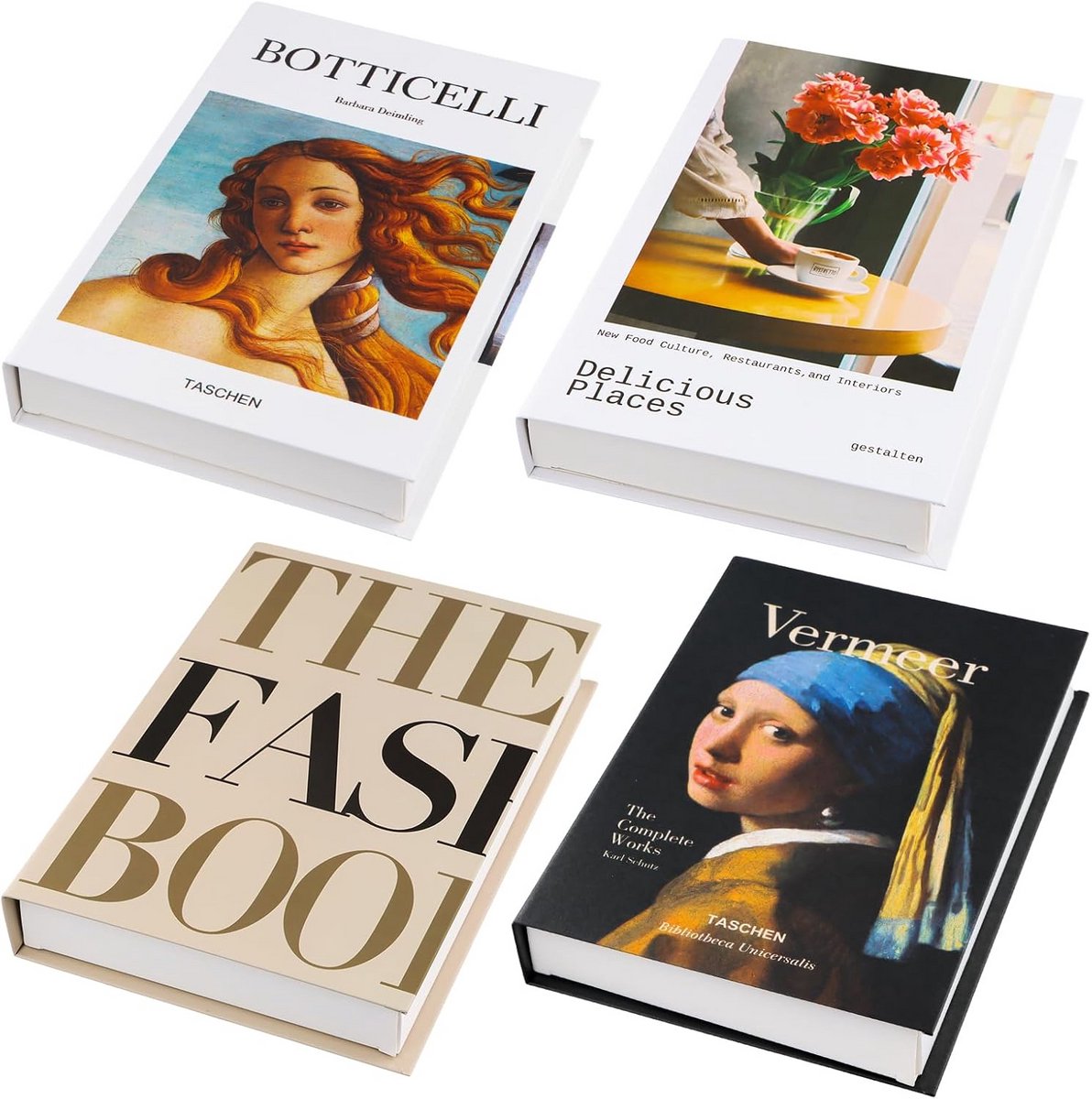 Set van 4 Decoratieve Boeken voor Woondecoratie en Tafelaccenten