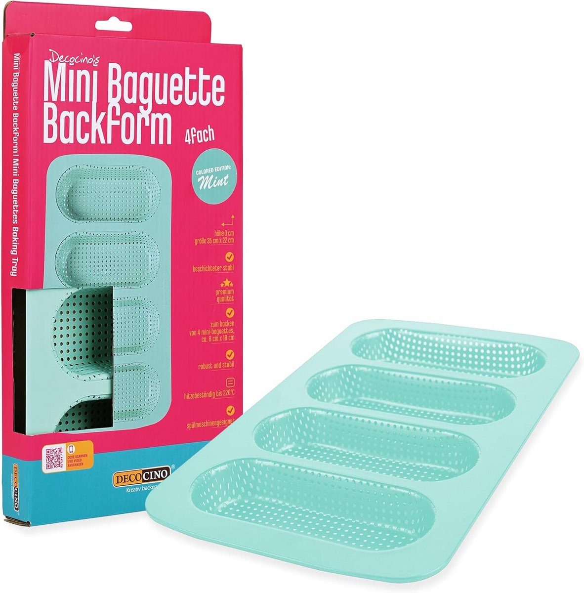 Mini Baguette Bakvorm - Non-stick - 4 Broodjes - Vaatwasserbestendig
