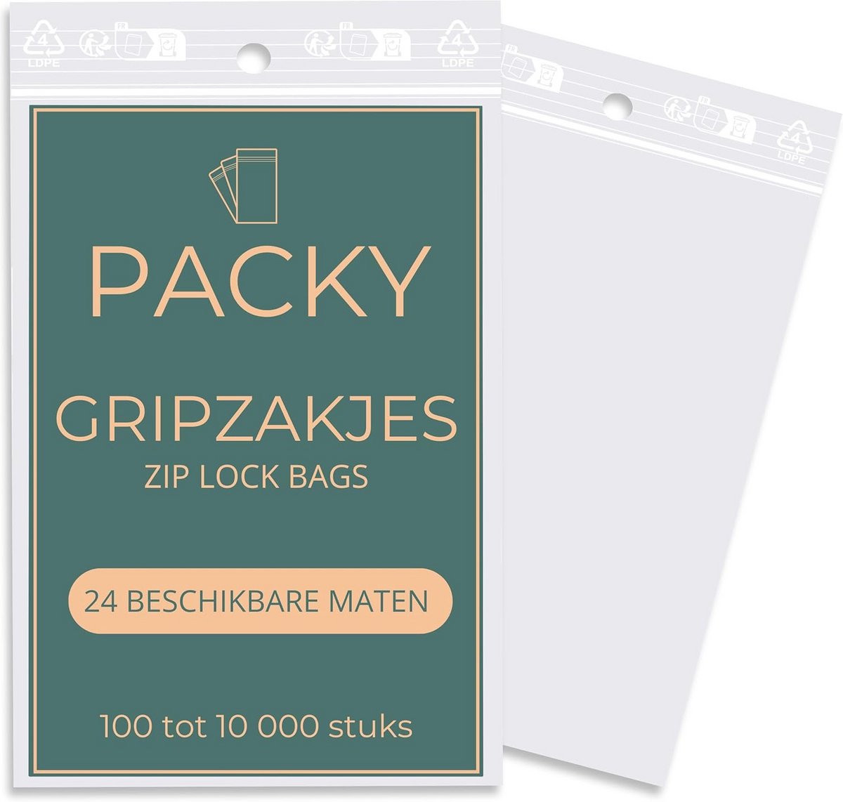 Hersluitbare Compressiezakken met Rits - Transparant Zip Bags - 23x32 cm - 100 Stuks